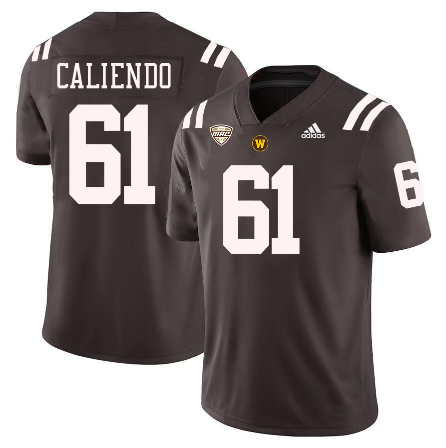 #61 Mike Caliendo Western Michigan Broncos College Football Jerseys Stitched-Brown